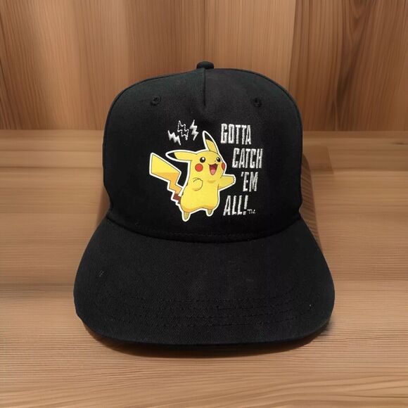 Pikachu Gotta Catch Em All Youth Hat Black SnapBack Adjustable Pokémon Cap - Picture 1 of 14